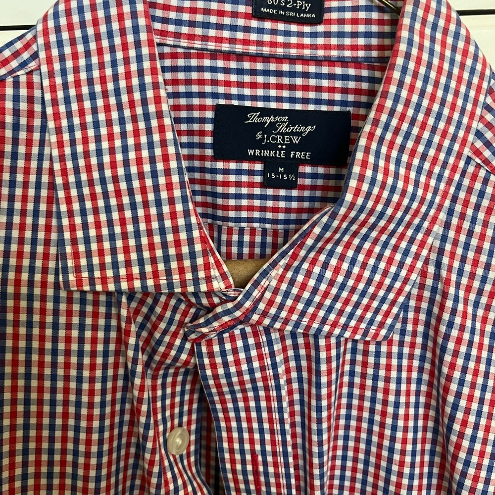 J. Crew Red and Blue Checkered Men's Shirt